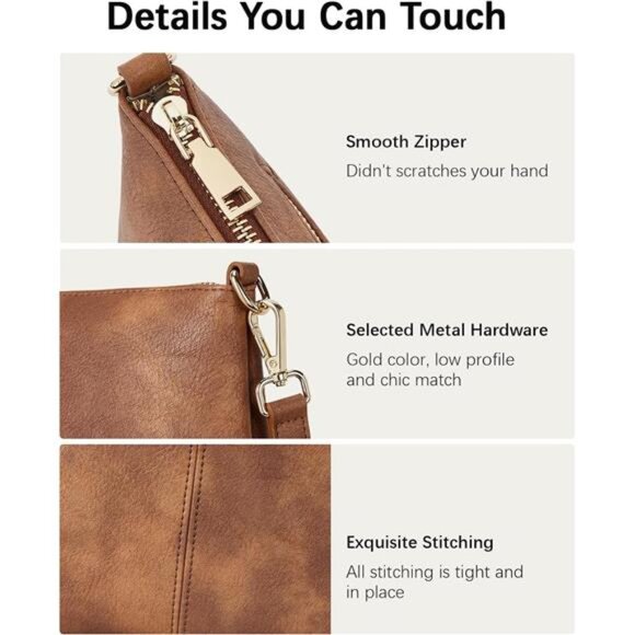 Small Crossbody Purse Leather Wristlet Purses for Women with Zipper - Picture 6 of 6